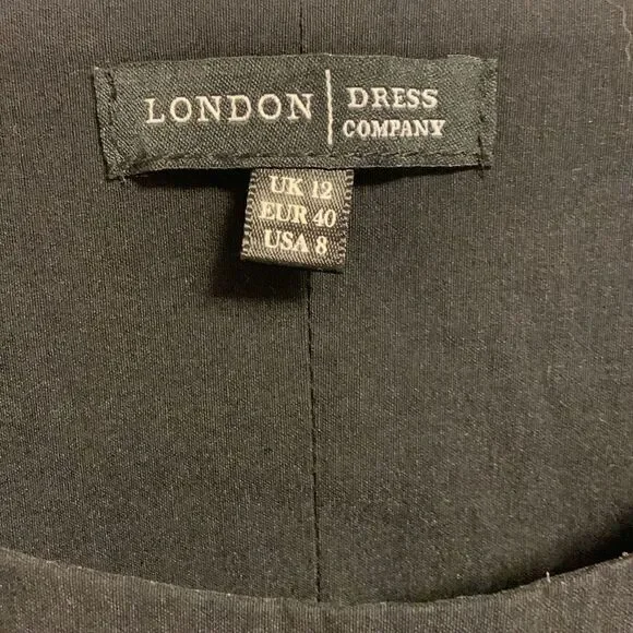 London Dress Company Black Cream Lace Katrina Bodycon Dress Size 8 Sexy Office - Picture 5 of 5